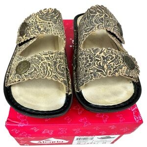 Alegria Women’s Sandra Freedom Rock Leather Adjustable Slide Sandals Clogs Size6